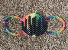 Black Glitter Drip Kandi Mask, Edm, Festivals, Pride