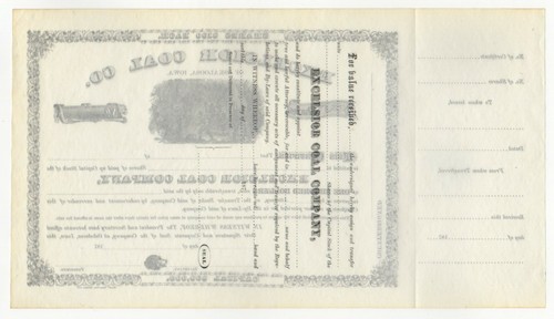 Excelsior Coal Company Stock Certificate - Picture 3 of 3