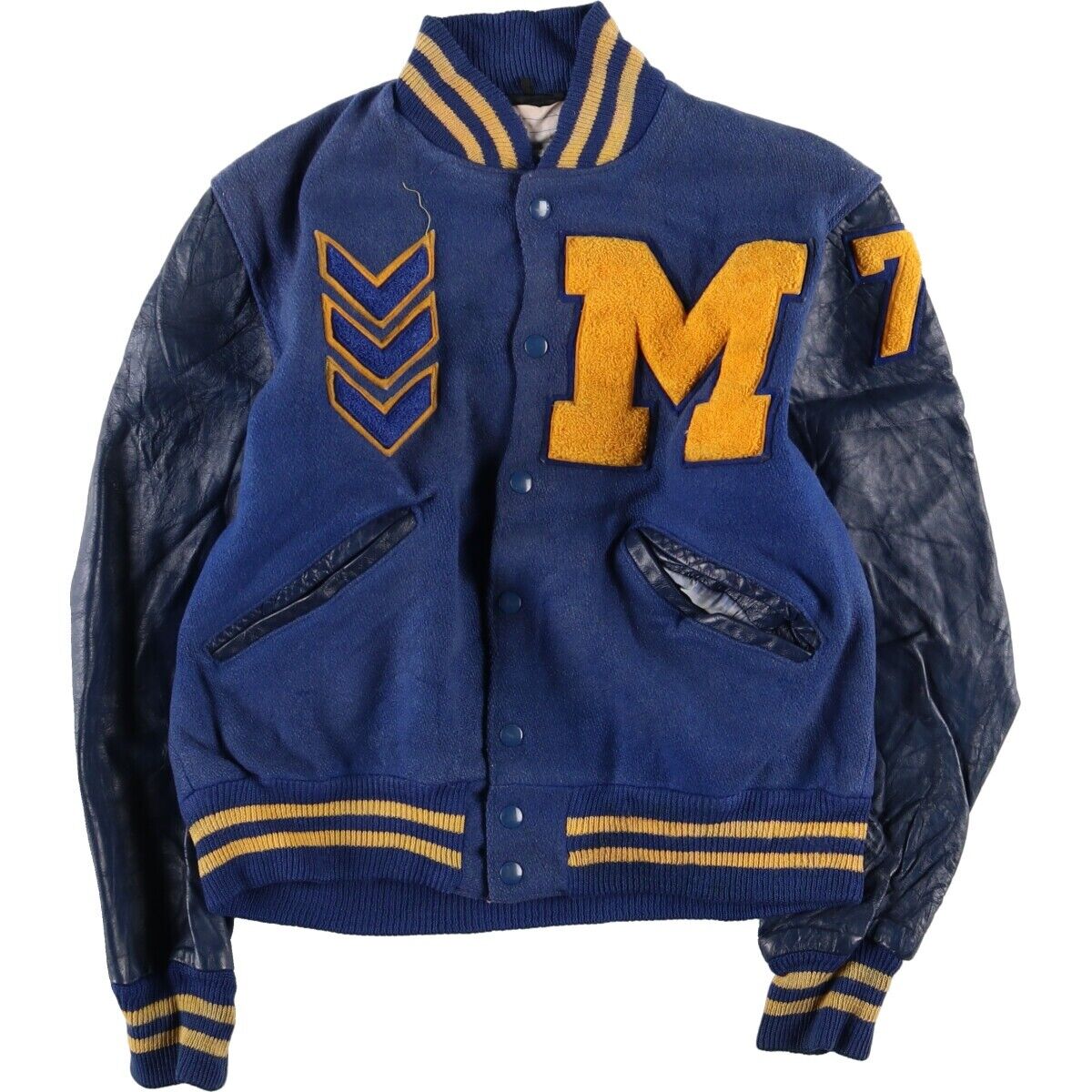 70'S DeLONG Leather Sleeve Wool Stadium Jacket Award Jacket 70'S DeLONG Leather Sleeve Wool Stadium Jacket Award Jacket