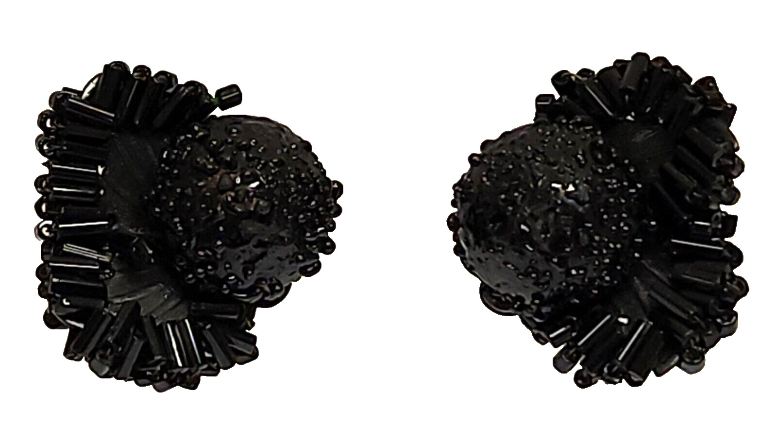 Miriam Haskell Black Glass Bugle Bead Cluster Jap… - image 10