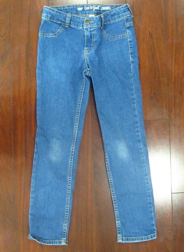 CAT AND JACK Medium Wash Blue Jeans Straight Pants Girls Size 7 Super Stretch EX - Picture 1 of 3