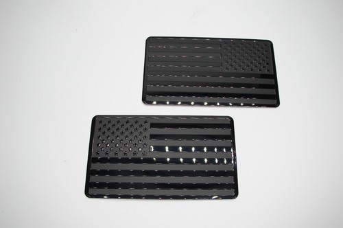 AMERICAN TACTICAL FLAG SET ALUMINUM BLACK 3D LARGE CAR EMBLEM DECAL 5"X3" - Picture 12 of 24