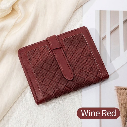 Kurze Damen-Geldbörse mit Knöpfen und Doppelfaltung RFID-Schutz Kartenhalter Münzbörse Pu-Leder - Bild 6 von 17