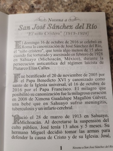 ROSARIO DE SAN JOSE SANCHEZ DEL RIO CON NOVENA - Picture 3 of 5