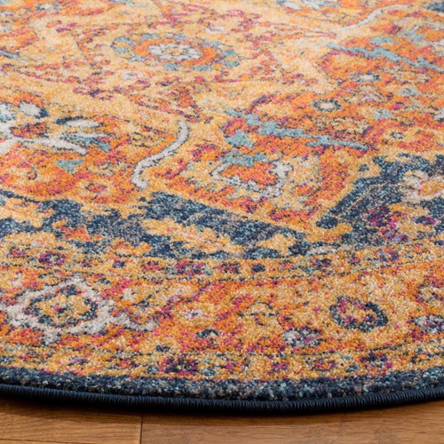 Blue / Orange Safavieh Power Loomed Evoke Area Rugs - EVK275C - Picture 3 of 28