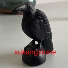 1pz Ossidiana Naturale Corvo Quarzo Cristallo Teschio Statuine Intagliate Gemma Reiki 2,7"