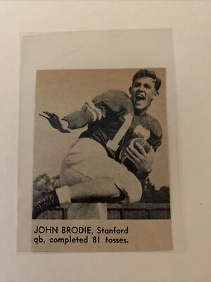 John Brodie Stanford Cardinal 1955 S&S Football Pictorial CO Panel