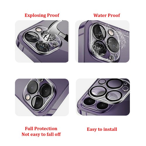 3pcs Tempered Glass Camera Lens Cover Protector For iPhone 15 Pro Max - Zdjęcie 4 z 6