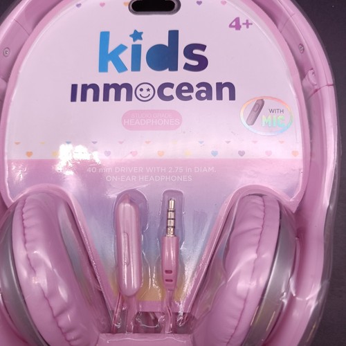 Super Cute New Pink Kids On-Ear headphones Inmocean 2.75 Diameter With Mic - Picture 4 of 4