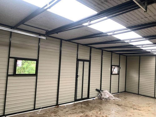 Blechgarage Einzelgarage Fertiggarage, 5X9 m, Pultdach, Lager, Halle - Bild 3 von 5