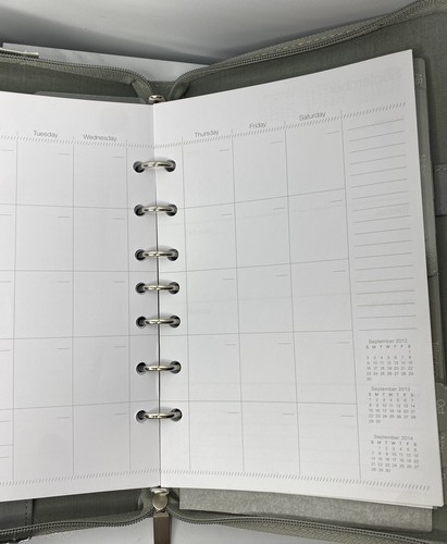 Undated Weekly Monthly Mead Planner Grey 5.5” X 8.5” X-560 Zipper Case - Picture 3 of 5