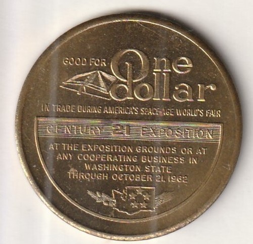 1962 Seattle World's Fair Souvenir Century 21 UNC Condition LOOK Medal Token