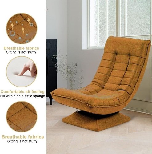 360-Degree Rotatable Swivel 5-Fold Adjustable Backrest Lazy Lounger Chair Seat - Picture 39 of 40