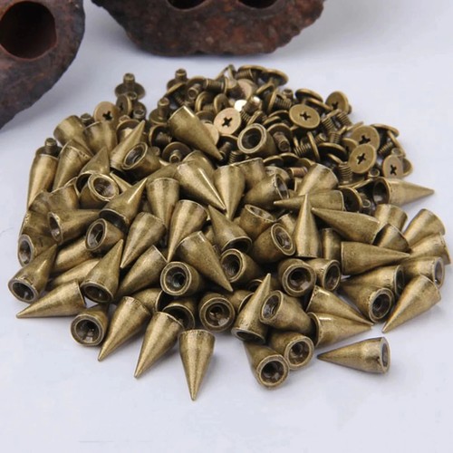 100x 13.5mm Punk Spike Cone Spots Alloy Studs Leathercraft Bullet Rivets - Picture 3 of 10