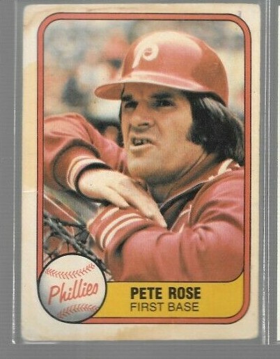 1981 Fleer Pete Rose #1 G-VG Stained Phillies