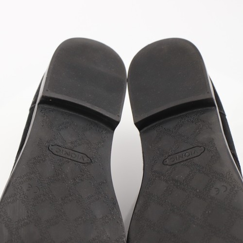 Vionic Womens Jayla Loafer Size 9.5 Black Suede Tortoise Shell Cap Toe Shoe Flat - Picture 8 of 16