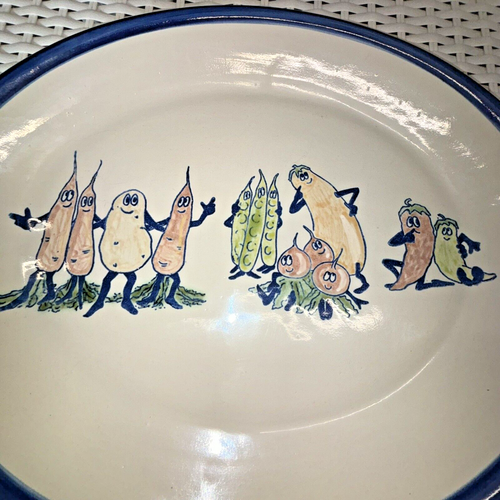 VTG Veggie Folk Louisville Stoneware 15" OVAL PLATTER Anthropomorphic Vegetable - Picture 3 of 6