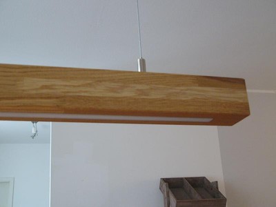 Rustikale Hängelampe Deckenlampe 4x LED Handgefertigt* Eiche Hell