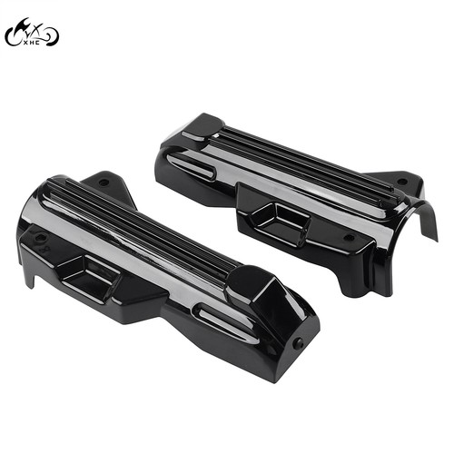 Gloss Black Lower Fork Covers Upper Fork Slider Accent For Harley Electra Glide - Picture 10 of 12