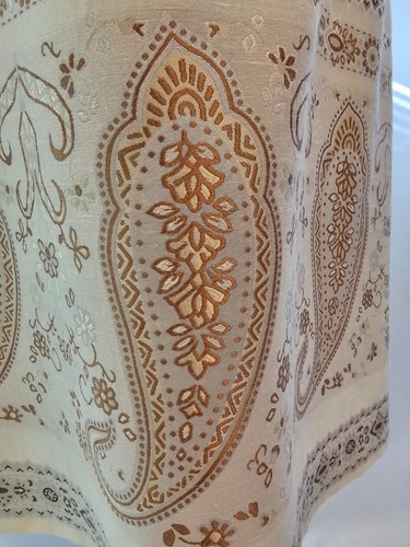 Kay Unger New York beige with paisley gold women dress size 12 D119 - Picture 3 of 8