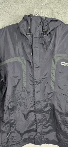 OR Outdoor Research Rain Wind Jacket Men’s S Black Nylon Full Zip Vented Hiking - Picture 7 of 16