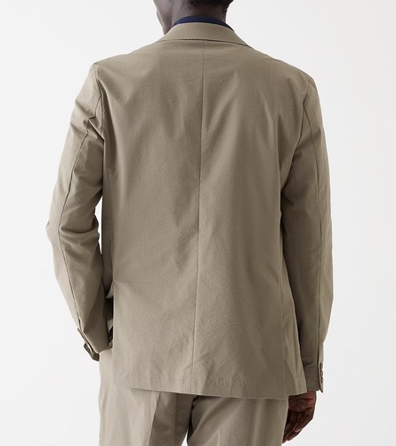 JCREW Seersucker blazer cachi verde beige 36S Ludlow Kenmare giacca tuta cotone - Foto 2 di 9