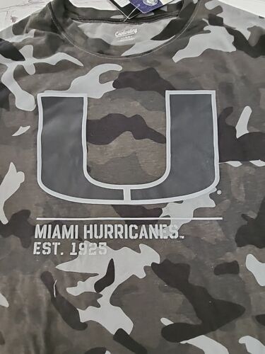 Miami Hurricanes NCAA Classic Fit Crew Neck SS Tee T-Shirt Camo Adult Large NEW - Picture 2 of 10