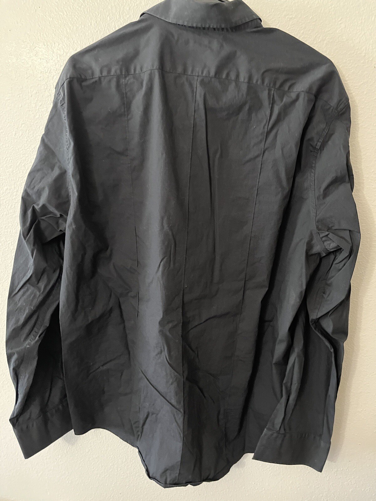 Express Stretch Solid Button Shirt Black Dress Sh… - image 3