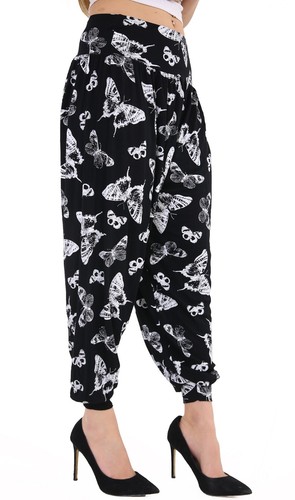 WOMEN HAREM TROUSERS ALI BABA LONG PANTS BAGGY HAREM LEGGINGS PLUS SIZES 8-26 - Picture 26 of 27