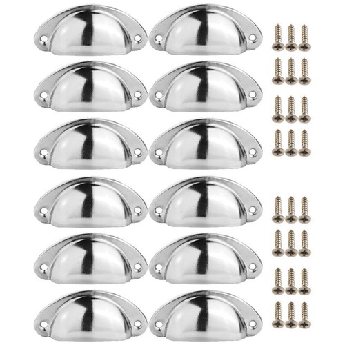 6/12X Cup Handle Shell Pull Kitchen Cabinet Cupboard Door Furniture Drawer UK - Picture 11 of 24