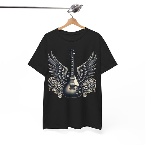 Camiseta de guitarra retro unisex vintage alas de guitarra heavy metal música rock camiseta - Imagen 7 de 53