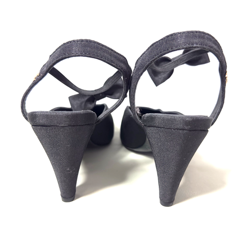 Chanel Black Cloth Slingback Heels Size 35C - Picture 19 of 24
