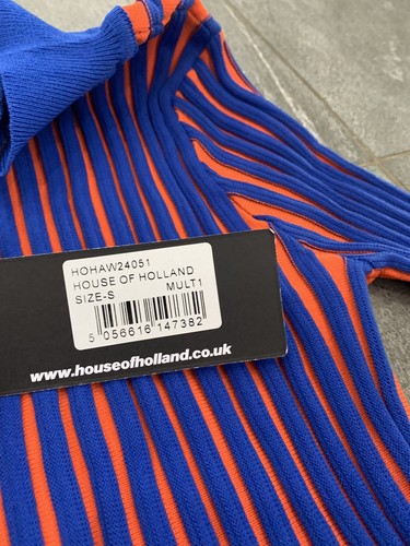 RRP£120 BNWT House Of Holland Orange+Blue Knitted Jumper Sz Small Uk8 - Picture 8 of 8