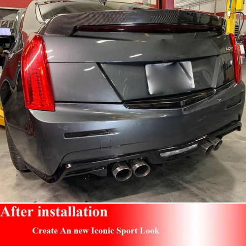 Se adapta a Cadillac ATS Sedán 2013-2019 CARBONO REAL Alerón labial del maletero trasero Ala de arranque - Imagen 4 de 15