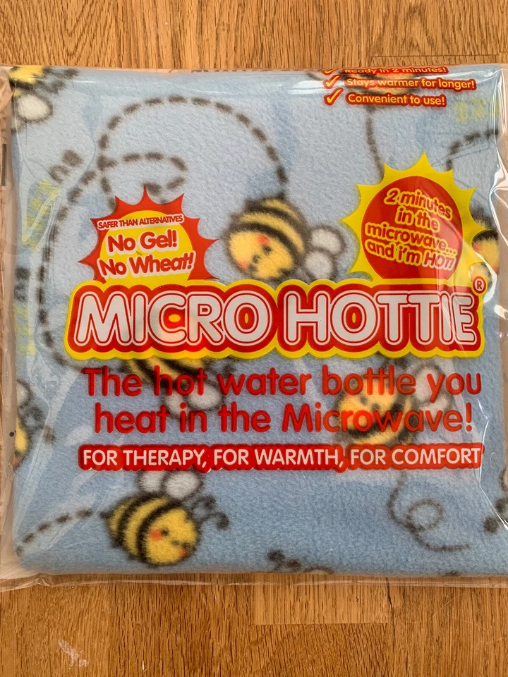 Hotties Blue Bumble Bee Fleece Microwavable Hot Water Bottle Micro Hottie