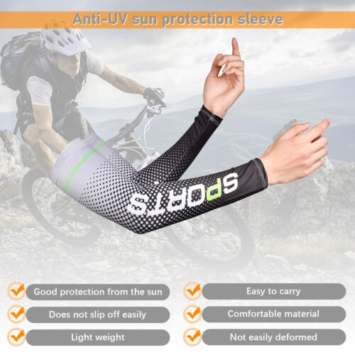 1-3X UV Sun Protection Cooling Compression Sleeves Arm Sleeves Men Women Cycling - Picture 10 of 78