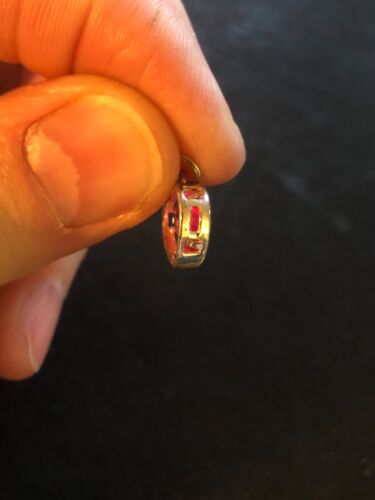 Vintage Jewelry Lab Created 1 Carat Pink Ruby Heart Silver Pendant Charm - Picture 7 of 16