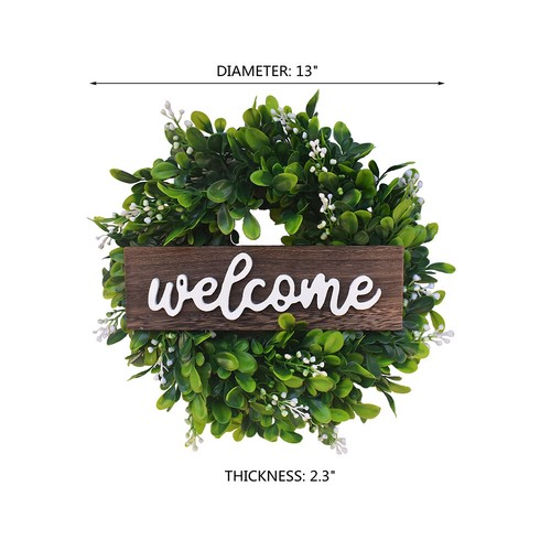 Wreath For Front Door Wall Hanging Welcome Sign Spring Holiday Home Decoration - Picture 16 of 31