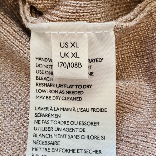 Nuovo Maglione Free People Donna XL Notte Stellata Metallico Crema Puff Rosa - Foto 7 di 9