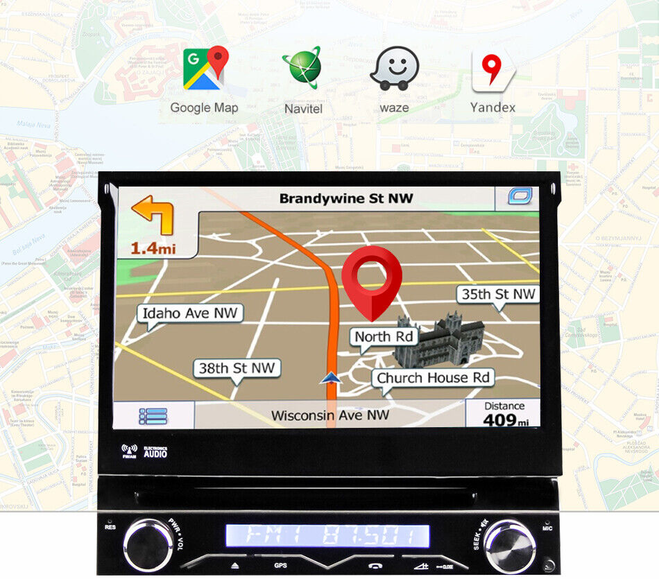 Single 1 Din Autoradio Android 13 NAVI GPS WIFI Bluetooth CDDVD Player 32GB DAB