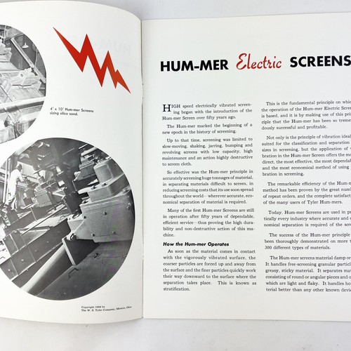 Hum-mer Electric Screen Catalog 93 W.S. Tyler Co Mentor Ohio USA Vintage - Picture 3 of 4