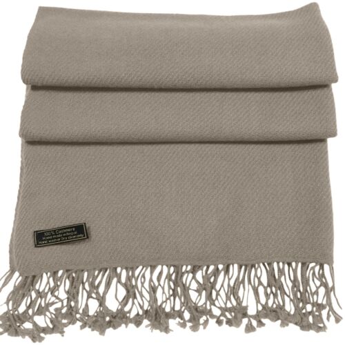 Mantón Pashmina beige claro 100 % cachemir bufanda hecha a mano en Nepal ropa CJ NUEVO - Imagen 6 de 12
