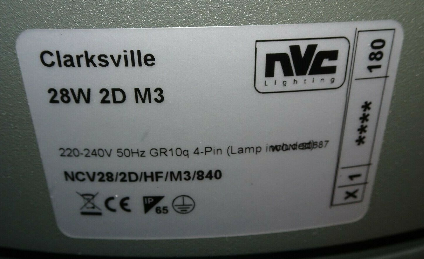 Details zu NVC Clarksville Aluminium Emergency Bulkhead light NVC28/2D/HF/M3/840 (no lamp) Neues Schnäppchen