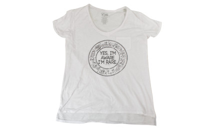 Cold Crush Womens Yes, I'm Aware That I'm Rare Burnout With Pocket Shirt New