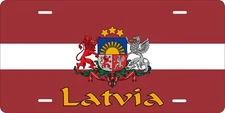 Latvia Flag2 License Plate Personalized Car Bike Motorcycle Custom Tag