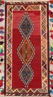 Vintage Southwestern Kilim Tribal 9 ft. Runner Red Rug Wool Hand-Woven 4x9