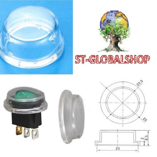 50 Pz. INTERRUTTORE luminoso rotondo impermeabile con spia led giallo 230V 10A - Foto 3 di 3