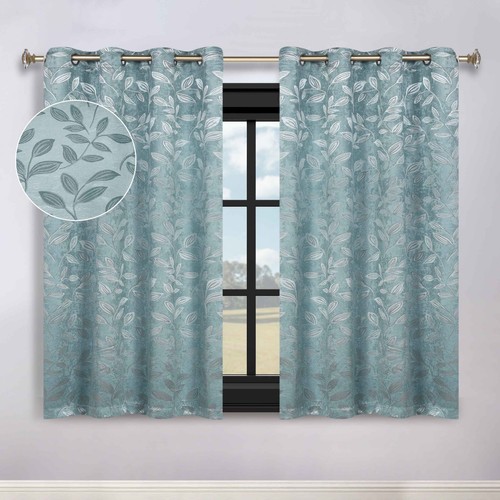 Modern Bohemian Leaves 70" Wide Room Darkening Blackout Curtains, Set of 2 - Picture 71 of 158