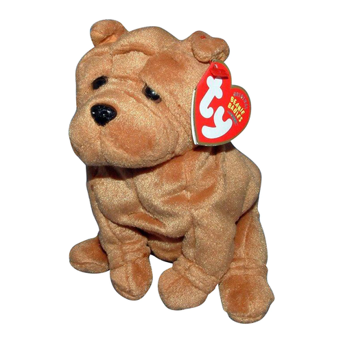 Ty Beanie Baby❤️CRINKLES THE SHAR PEI DOG 5.5"   Plush New MWMT's