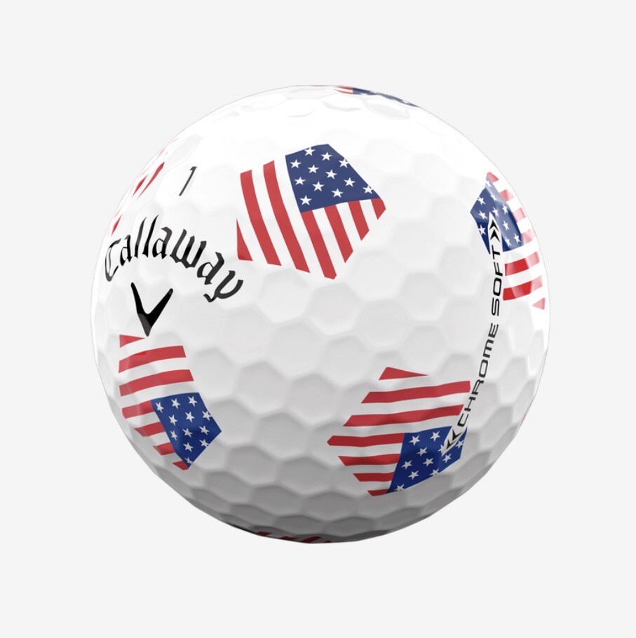 1) CALLAWAY Chrome Soft Truvis TEAM USA OLYMPICS FLAG GOLF